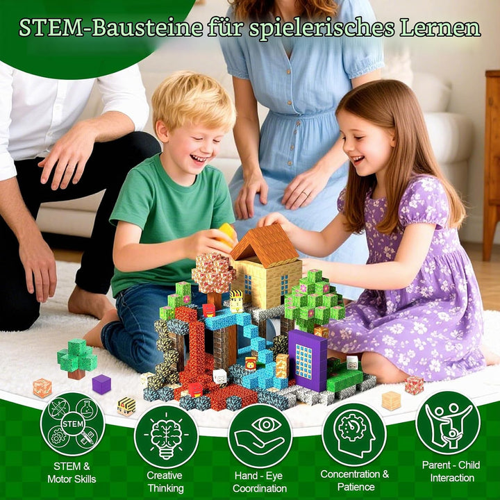 150 Stück Magnetische Bausteine,Magnetische Bausteine Bauspielzeug, Magnetisches Spielzeug Blöcke, M
