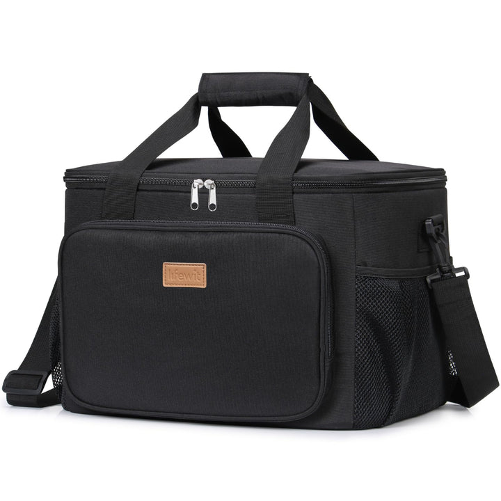 Lifewit Kühltasche klein, Isolierte Cooler Bag, Lunchtasche 32L 48 Dosen Schwarz 32L, Schwarz 32L