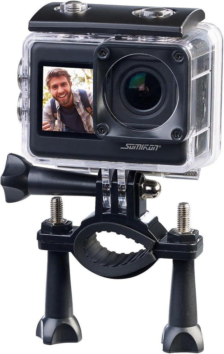 Somikon Action Kamera: 6K-Actioncam mit 2 Farbdisplays, WLAN, Bildstabilisierung, Sony-Sensor (Outdo