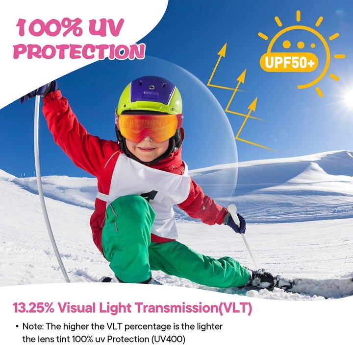 YOZISS Unisex Skibrille für Herren und Damen Jungen,OTG Snowboardbrille UV400 Schutz Skibrille für B