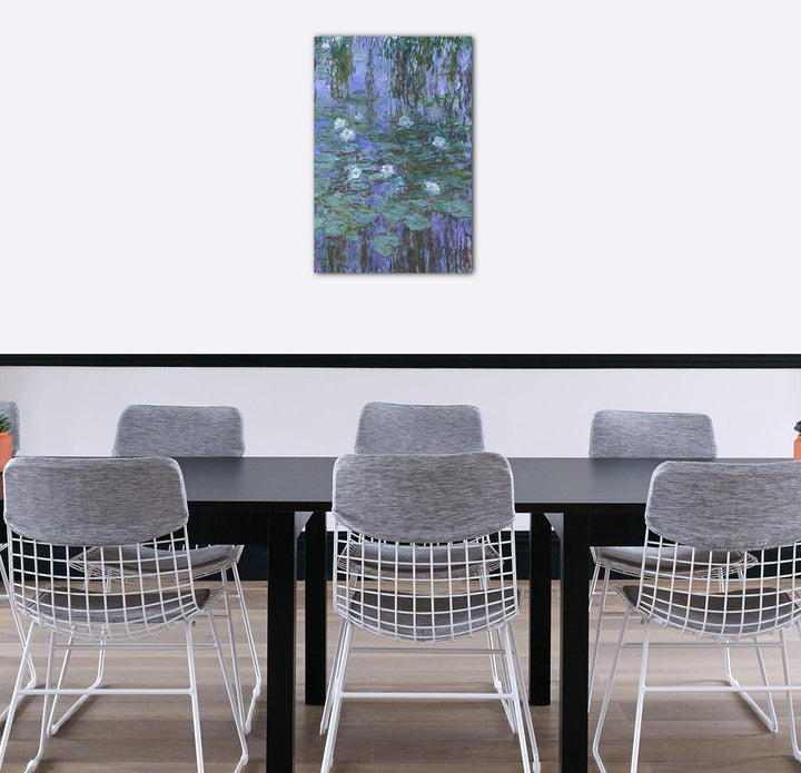 Printed Paintings Leinwand (60x80cm): Claude Monet - Seerosen auf blaues Wasser 60x80 cm, 60x80 cm
