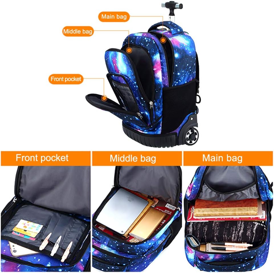 CONPHERON Trolley Rucksack Schulrucksack Schüler Multifunktionaler Rucksack Schultaschen Koffer Lapt