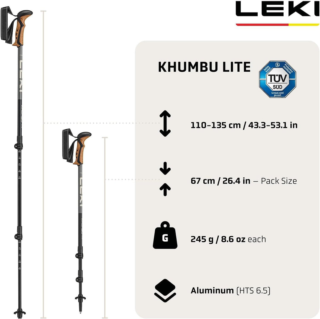 LEKI Khumbu Lite Wanderstöcke Damen & Herren | leichte, verstellbare Trekkingstöcke aus Aluminium mi