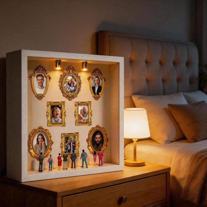 DIY Mini Museum Silhouette Box, Mini Menschen Figuren Museum mit Mini Bilderrahmen Vintage & Miniatu