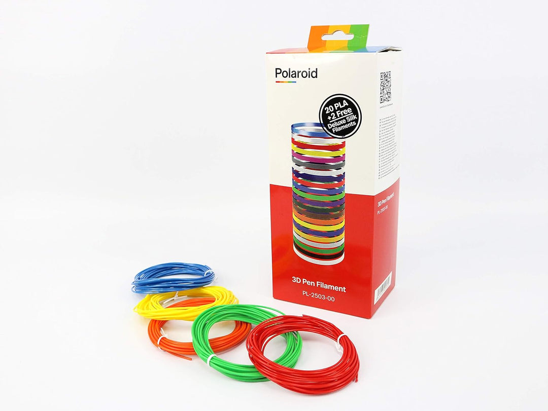 Polaroid PLA-Filament für 3D-Stifte, Box mit 20 Farben, plus 2 Seidenfilamenten