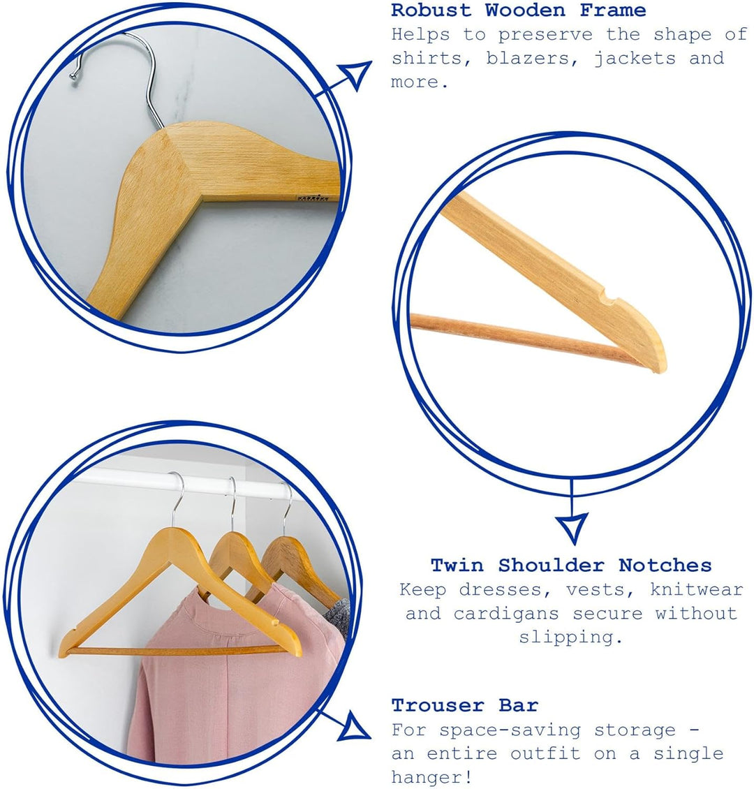 Harbour Housewares 20x Grau Kinder-Kleiderbügel aus Holz - Klein Kinder Mantel Kleidung für Baby, Kl