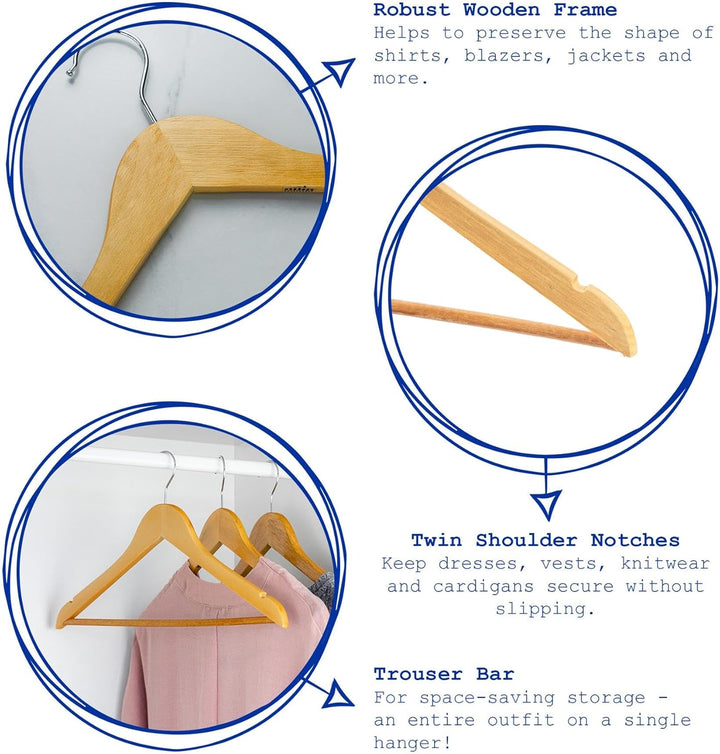 Harbour Housewares 20x Grau Kinder-Kleiderbügel aus Holz - Klein Kinder Mantel Kleidung für Baby, Kl