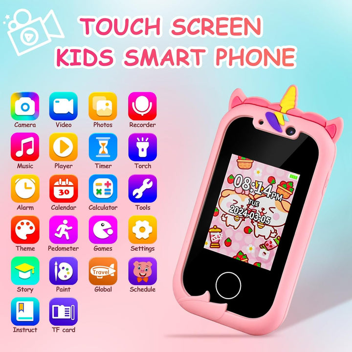 htbakoi Kinder Handy Kinderhandy Smartphone Spielzeug Spielhandy Kindertelefon Kinder Telefon Spielz
