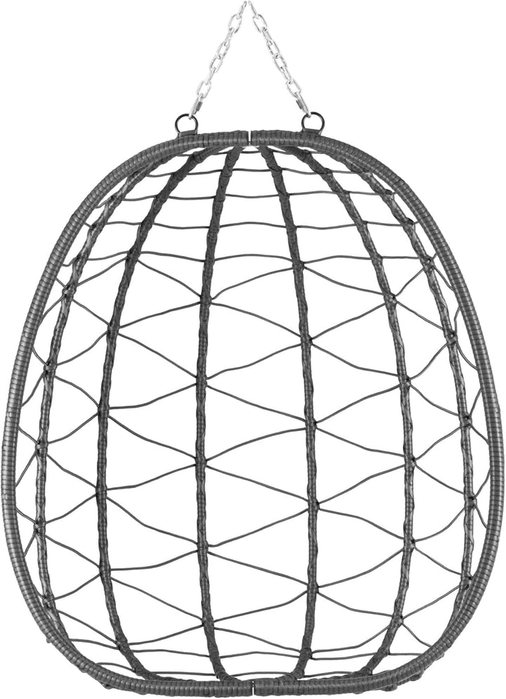 HinHocker Hängesessel mit Gestell | Anthrazit | Hängeschaukel für Indoor und Outdoor | Inkl. Kissen