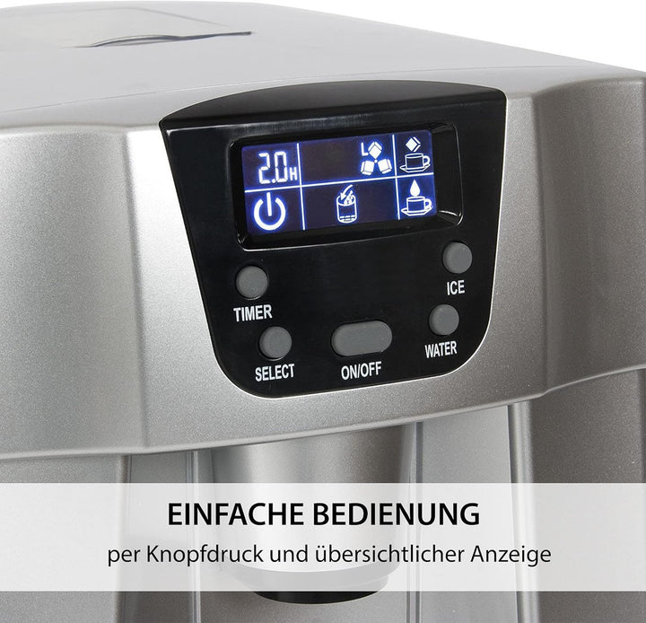 Gino Gelati GG-500 Water Digitaler Eiswürfelbereiter mit Eiswasserfunktion Eiswürfelmaschine