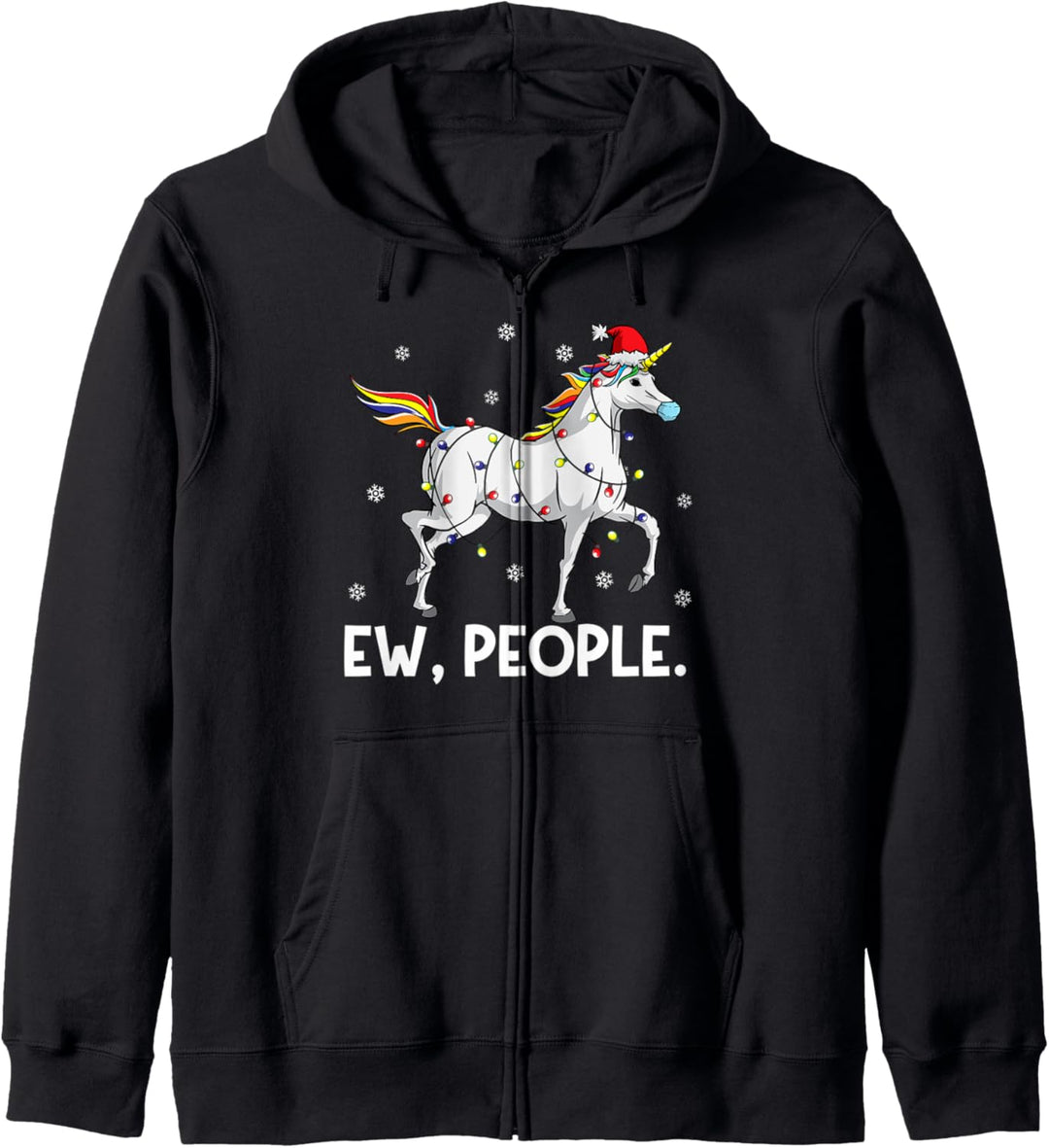Einhorn Gesichtsmaske Santa | Lustige Einhorn Weihnachten Kapuzenjacke