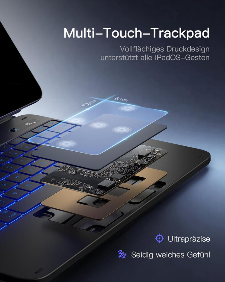 Inateck NeoMagic Magnetische Tastatur Hülle für iPad Air 13 Zoll, iPad Pro 12.9 Zoll 6/5/4/3 Gen,Gro