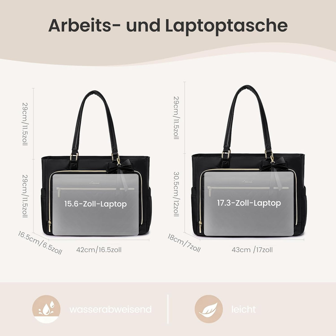 LOVEVOOK Lehrertasche Damen Laptoptasche Damen Arbeitstasche Aktentasche 1-schwarz 15,6 Zoll, 1-schw