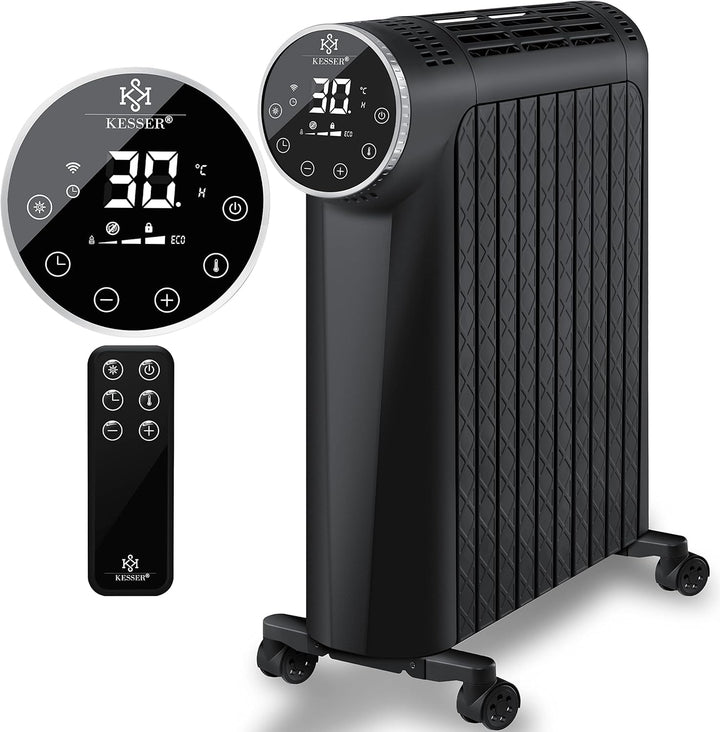 KESSER® Ölradiator 2500W Elektrische Heizung Heizkörper Elektroheizung energiesparend mit Display Wi