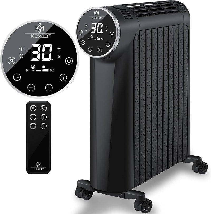 KESSER® Ölradiator 2500W Elektrische Heizung Heizkörper Elektroheizung energiesparend mit Display Wi