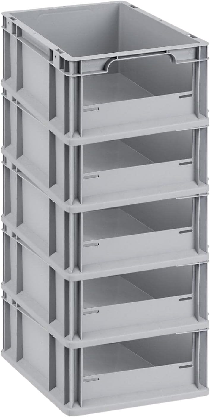 SparSet 5x Eurobox NextGen Insight | HxBxT 17x30x40cm | 16 Liter | Front offen | Eurobehälter, Trans