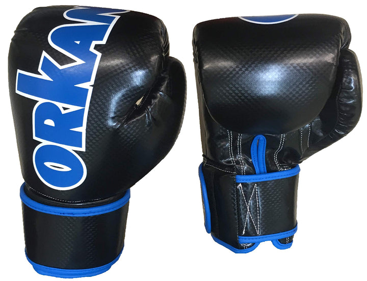 Orkansports Boxhandschuh Reflektor schwarz/blau 14oz, schwarz/blau 14oz