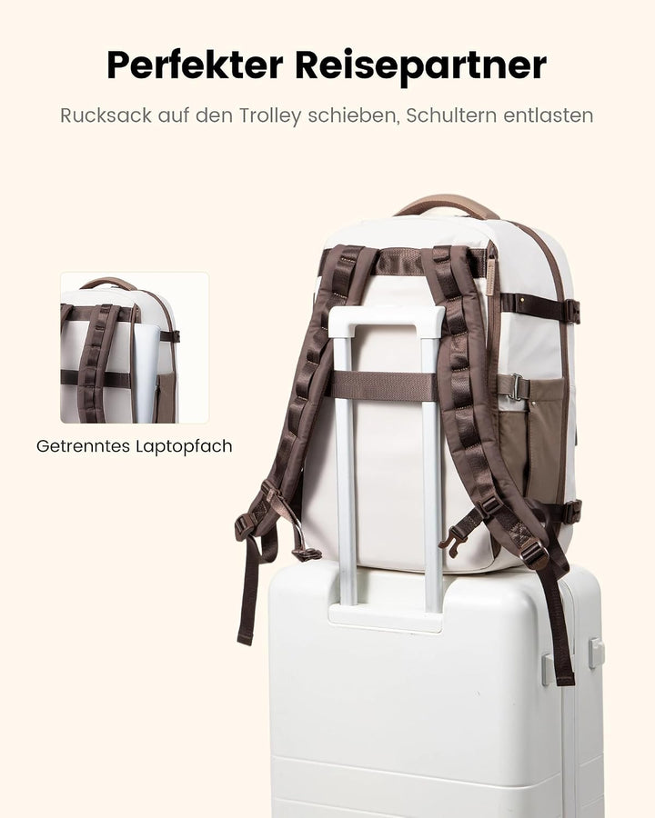 LOVEVOOK Reiserucksack Handgepäck Flugzeug 40L Gross Rucksack Damen 45x36x20 | Travel Backpack für 1
