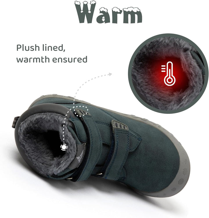 Mishansha Kinder Winterschuhe Warm Gefüttert Winterstiefel Jungen Mädchen Schneestiefel Outdoor Ruts
