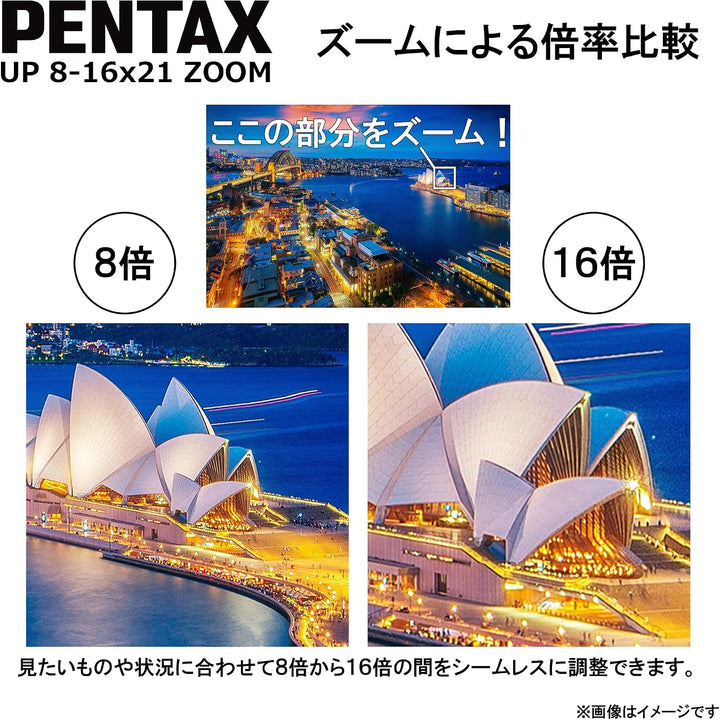 Pentax Pixel Bino Up 8 – 16 x 21 Black Porro schwarz Kinderwagen – Fernglas (111 mm, 53,3 mm, 111 mm