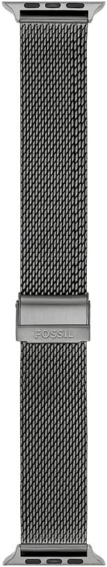Fossil Herrenarmband kompatibel mit Apple Watch aus Edelstahl, 42/44 mm Dunkelgrau Edelstahl, Dunkel