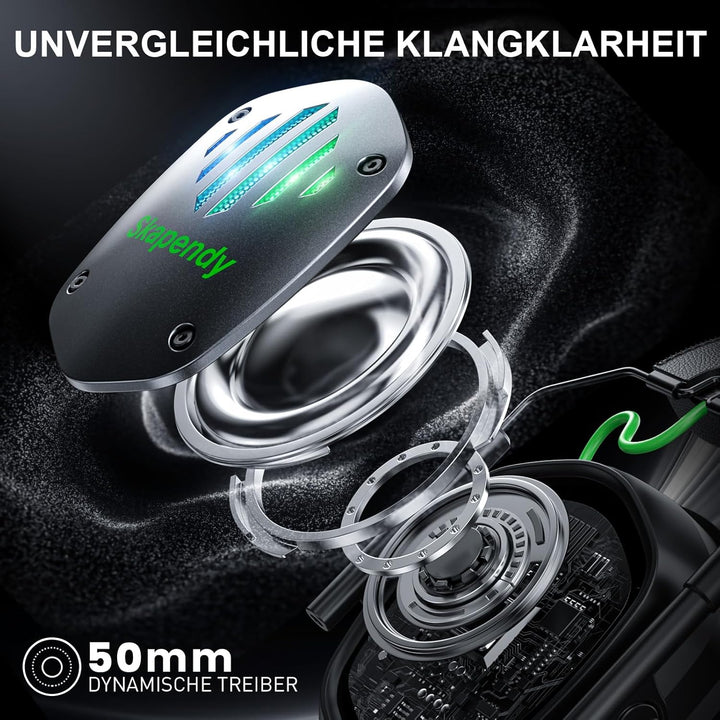 Skapendy VK81 Kabelloses Gaming Headset mit Bluetooth & LED-Licht – Für PS5, PC, Mac, Switch – Über
