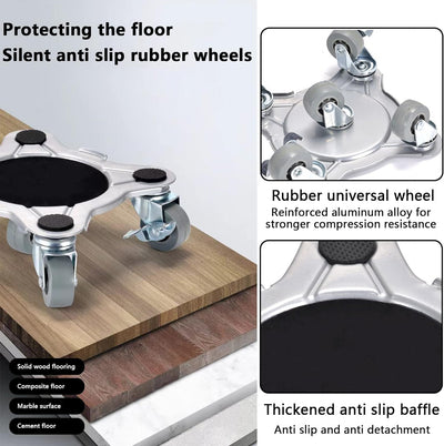 Möbelroller Transportroller, 1000kg Tragkraft Möbelheber Möbelbeweger rutschfeste Beschichtung Schwe