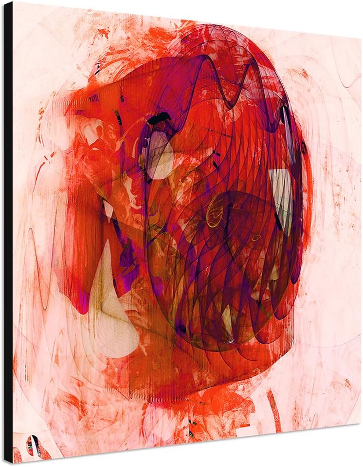 Paul Sinus Art Wandbild Abstrakt376_60x60cm Bild auf Leinwand - explosiver Einklang - Abstraktes Mot