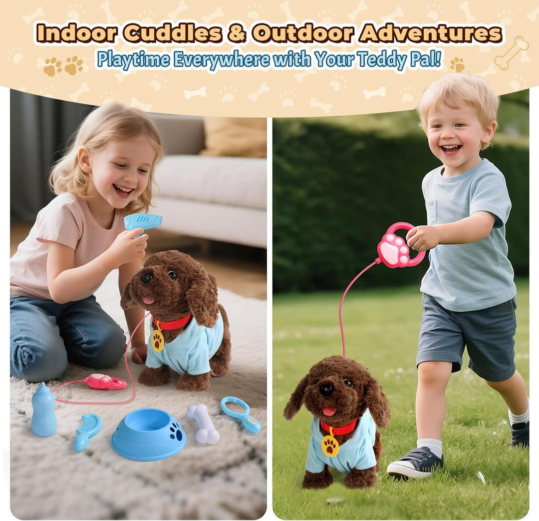 jerryvon Hund Spielzeug Kinder-Spielzeug Ab 2 Jahre Mädchen Dog Spiel Kuscheltier Hund Mit Leine der