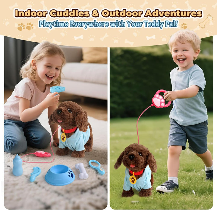 jerryvon Hund Spielzeug Kinder-Spielzeug Ab 2 Jahre Mädchen Dog Spiel Kuscheltier Hund Mit Leine der