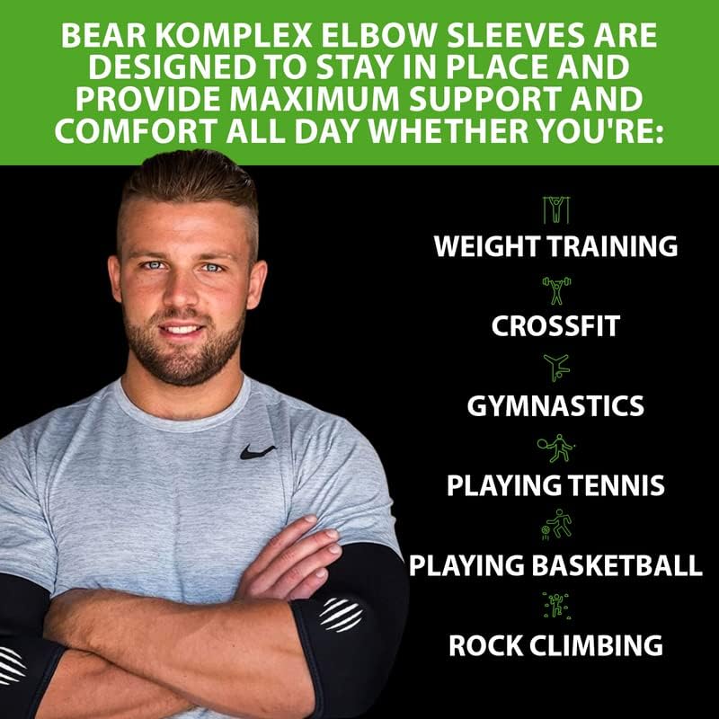 Bear KompleX Ellenbogenärmel für Gewichtheben, Powerlifting, Ringen, Strongman, Bankdrücken, Crossfi