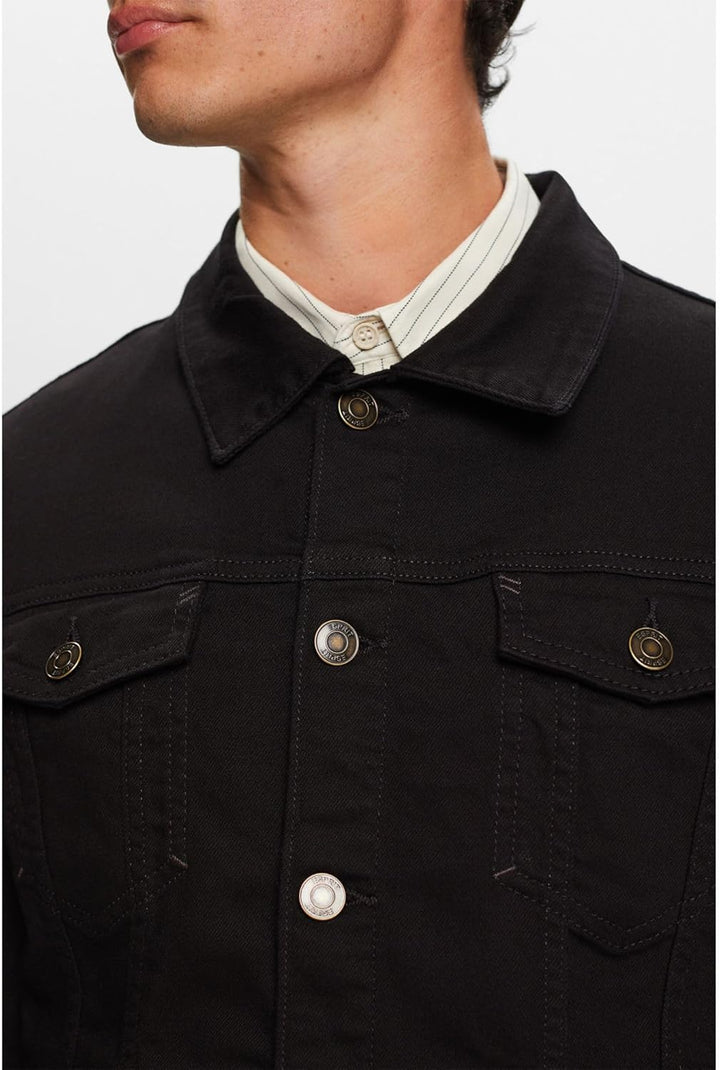 ESPRIT Truckerjacke aus Baumwolle XS Black Rinse, XS Black Rinse
