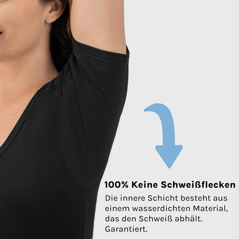 Fibershirts® Anti Schweiss Shirt - T-Shirt gegen Schweissflecken - Anti Schweiss Unterhemd - Mit Arm