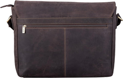 TALED Leder Umhängetasche Herren & Damen I Echtleder Laptoptasche bis 15 Zoll I Messenger Bag mit Sc