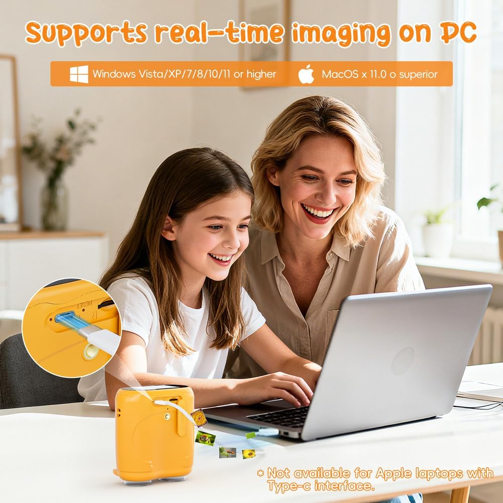 2-in-1 Digitales Mikroskop für Kinder und Teleskop, Temodu 4K 2.0" Bildschirm, 1000X USB tragbares T