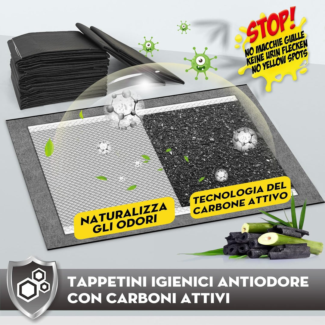 Croci Super Windel Aktivkohle – Hygienematten für Hunde 57x84 cm – 60 Stück, Unterlagen für Hunde un