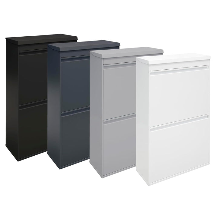 ARREGUI Top CR622-B Mülltrennsystem aus Stahl mit Aufbewahrungsbox mit Deckel | 4 Fächer Mülleimer f