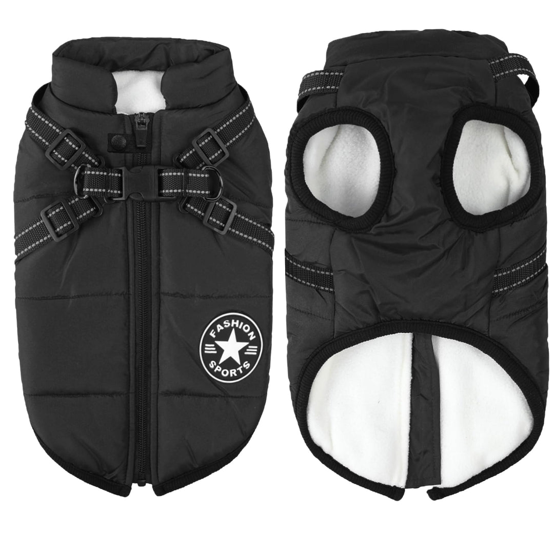 Hundejacken für den Winter Winddicht Wasserdicht 2 in 1 Fleece Wintermantel für Kleine Hundeweste Wi