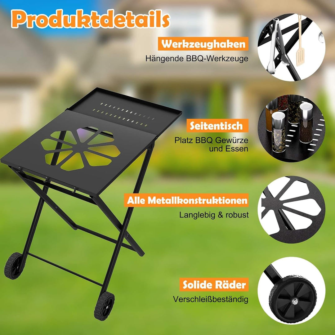 Grillständer für Ninja Woodfire - OG701/OG850/OG951, Faltbarer Ständer und Beistelltisch für Ninja B