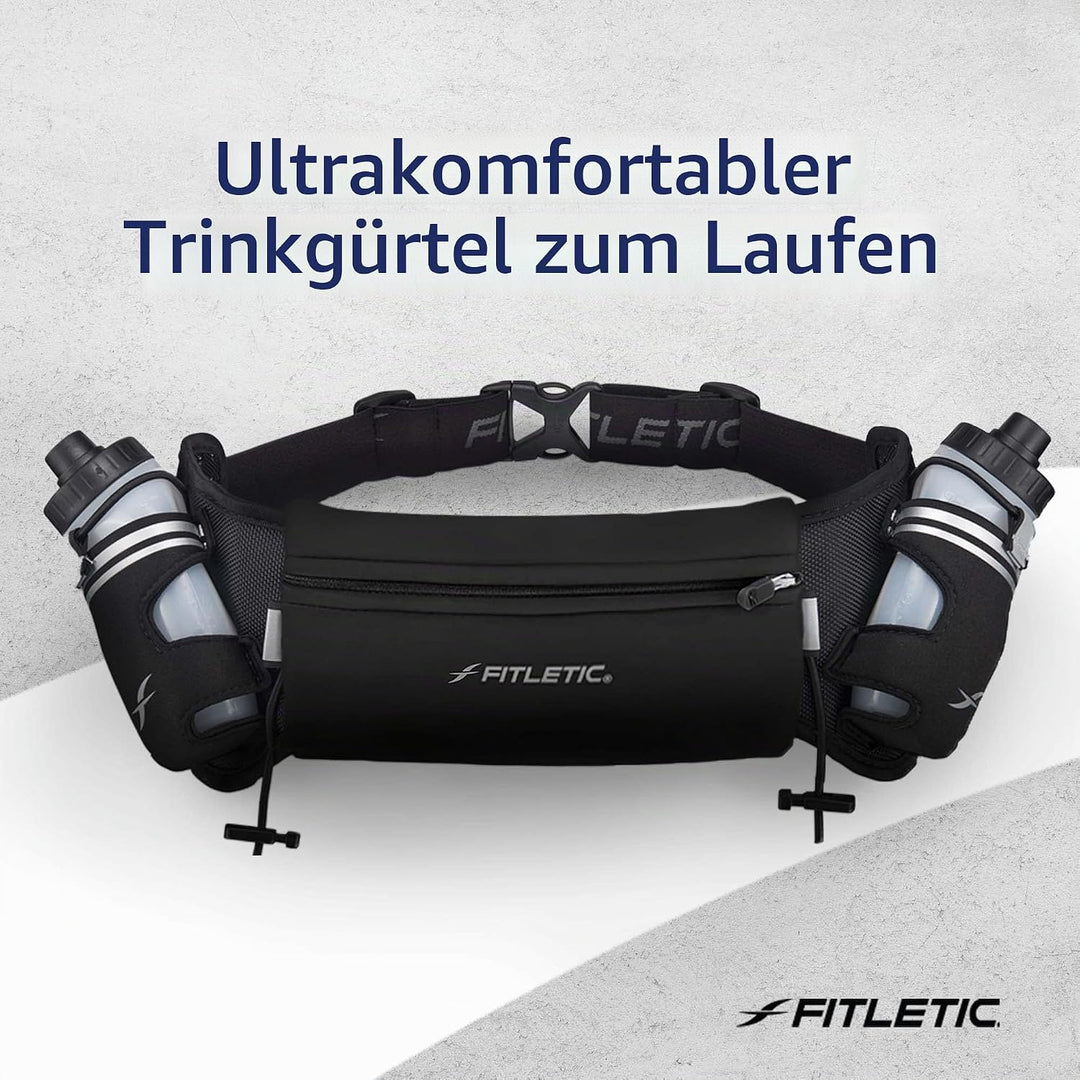 Fitletic - Hydra 16 Hydration Belt, Running Belt with Water Bottle Holder, Water Bottle, Outer/Inner