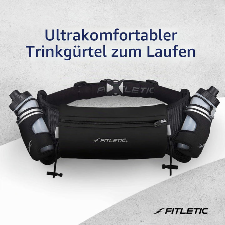 Fitletic - Hydra 16 Hydration Belt, Running Belt with Water Bottle Holder, Water Bottle, Outer/Inner