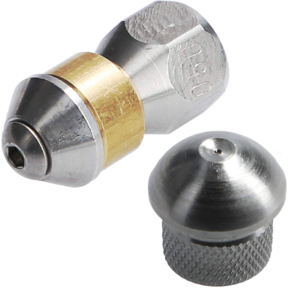 McFilter I Rohrreinigungsdüse für Hochdruckreiniger, starr (3+1 x 0,8 mm - 050) + rotierend (3 x 0,8