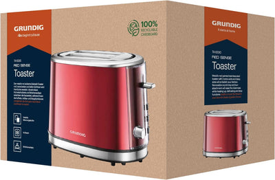 Grundig TA 6330 Toaster Red Sense, 18 centimeters l x 32 centimeters w x 20 centimeters h, Single