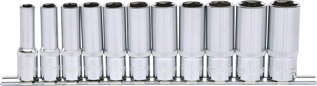 KS Tools 918.0611 3/8" CHROMEplus Sechskant-Stecknuss-Satz, lang, 11-tlg. 8-19mm