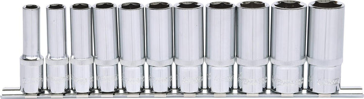 KS Tools 918.0611 3/8" CHROMEplus Sechskant-Stecknuss-Satz, lang, 11-tlg. 8-19mm