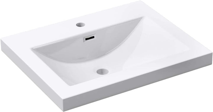 Design Waschbecken Colossum01, Weiss aus Gussmarmor, Waschtisch, Waschplatz, Einbauwaschbecken, BTH: