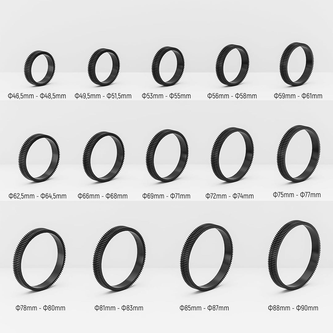 NEEWER 14STK Seamless Follow Focus Gear Ring Set 0.8 MOD für ø46.5-90mm Objektiv, Kompatibel mit Sma
