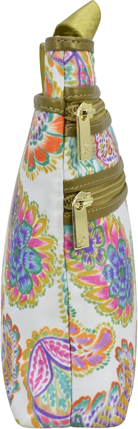 Anuschka Crossbody Tasche mit Einsteckfach - Wanderlust Kollektion - Nylonstoff mit Leder Trim und K