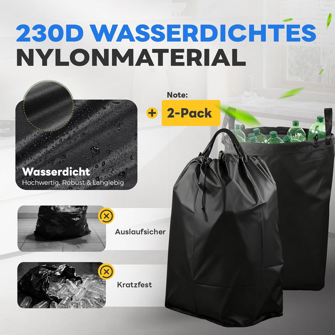 Pfandflaschen Sammelbehälter Innentasche, 80L Tragetaschen für Flaschensammler, 230D Pfandflaschen T