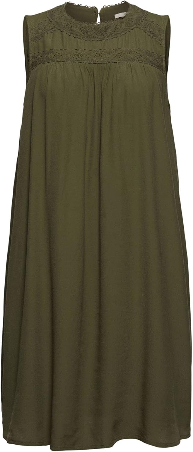 edc by ESPRIT Damen Kleid 051cc1e308 36 350/Khaki Green, 36 350/Khaki Green